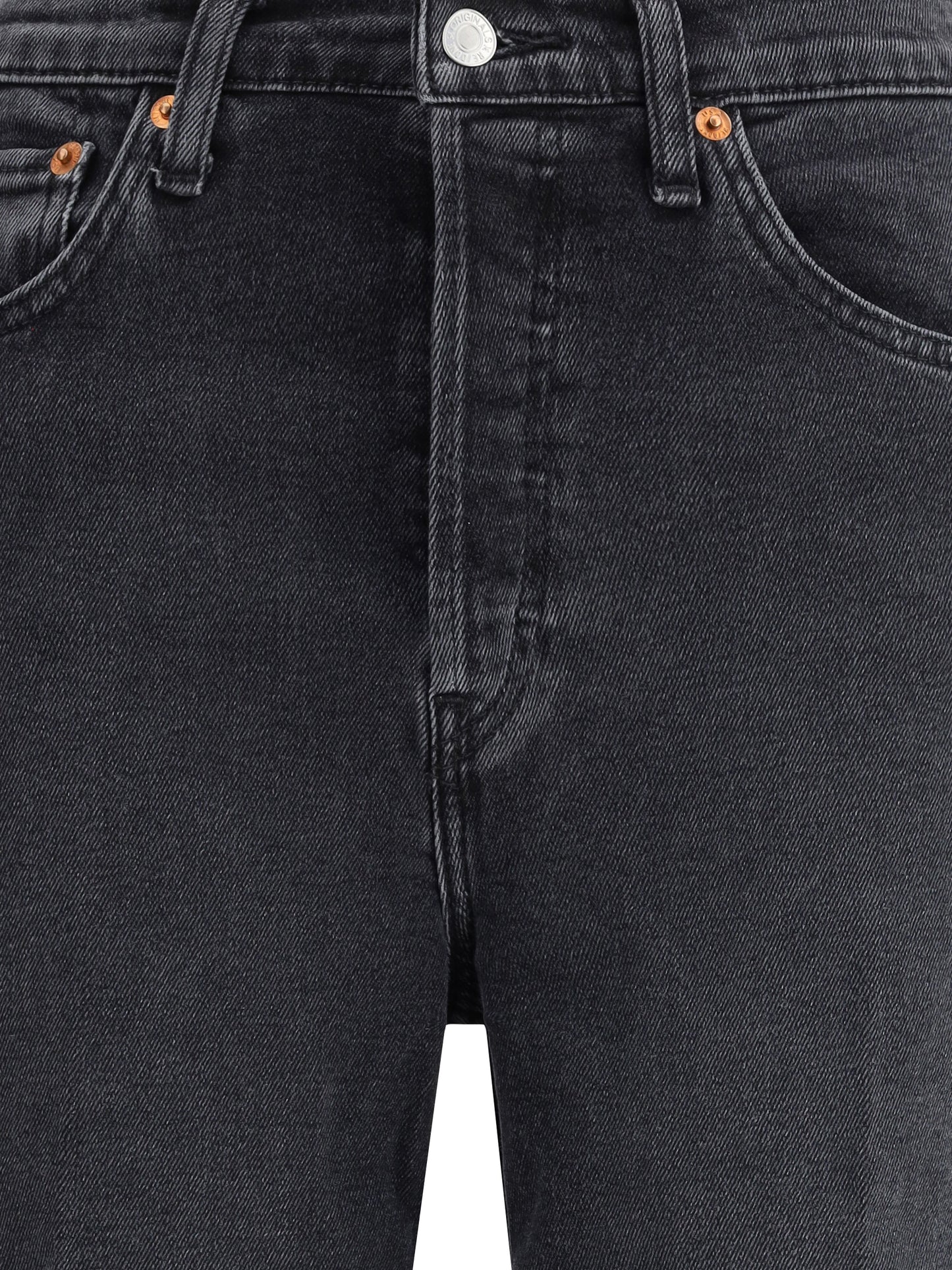 Wide-Leg Jeans Washed Black