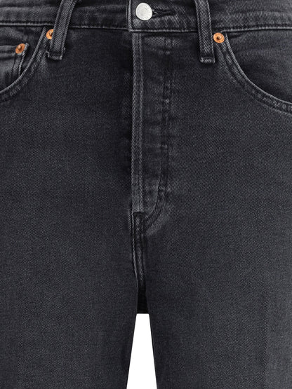 Wide-Leg Jeans Washed Black