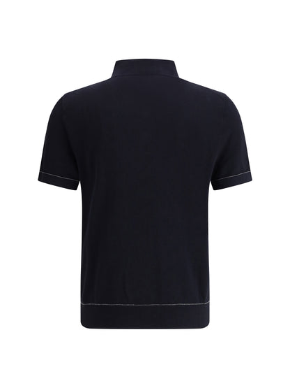 Polo Shirt Navy Cotton