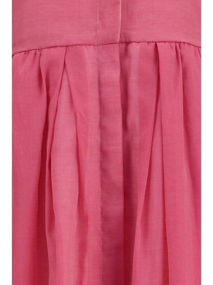 Dress Eglelong Orange/Pink Silk-Cotton