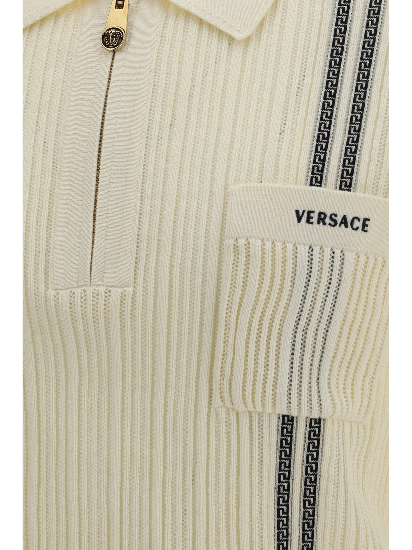 Polo Shirt Jacquard Cotton White