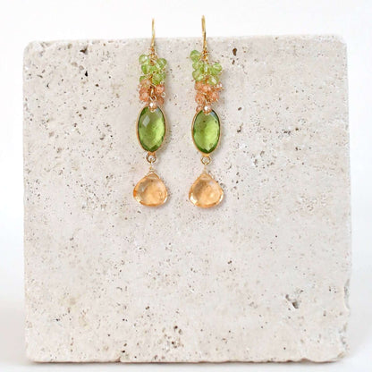 Bezel Cluster Earrings