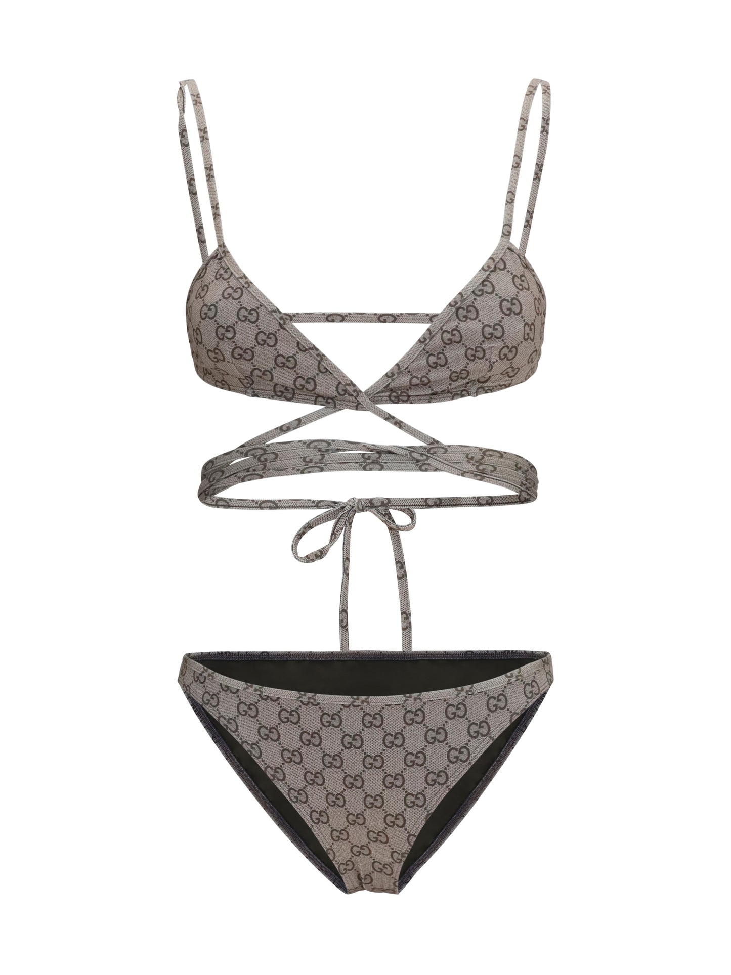 Stretch Jersey Bikini Beige/Ebony
