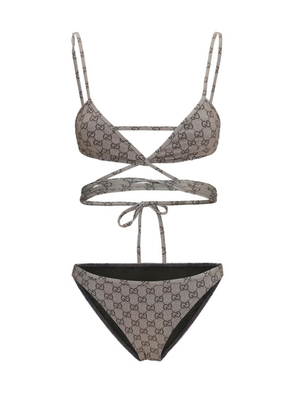 Stretch Jersey Bikini Beige/Ebony