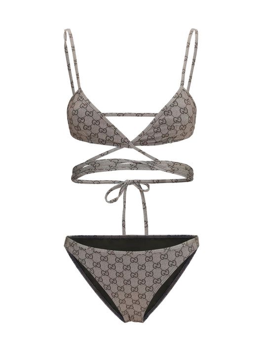 Stretch Jersey Bikini Beige/Ebony