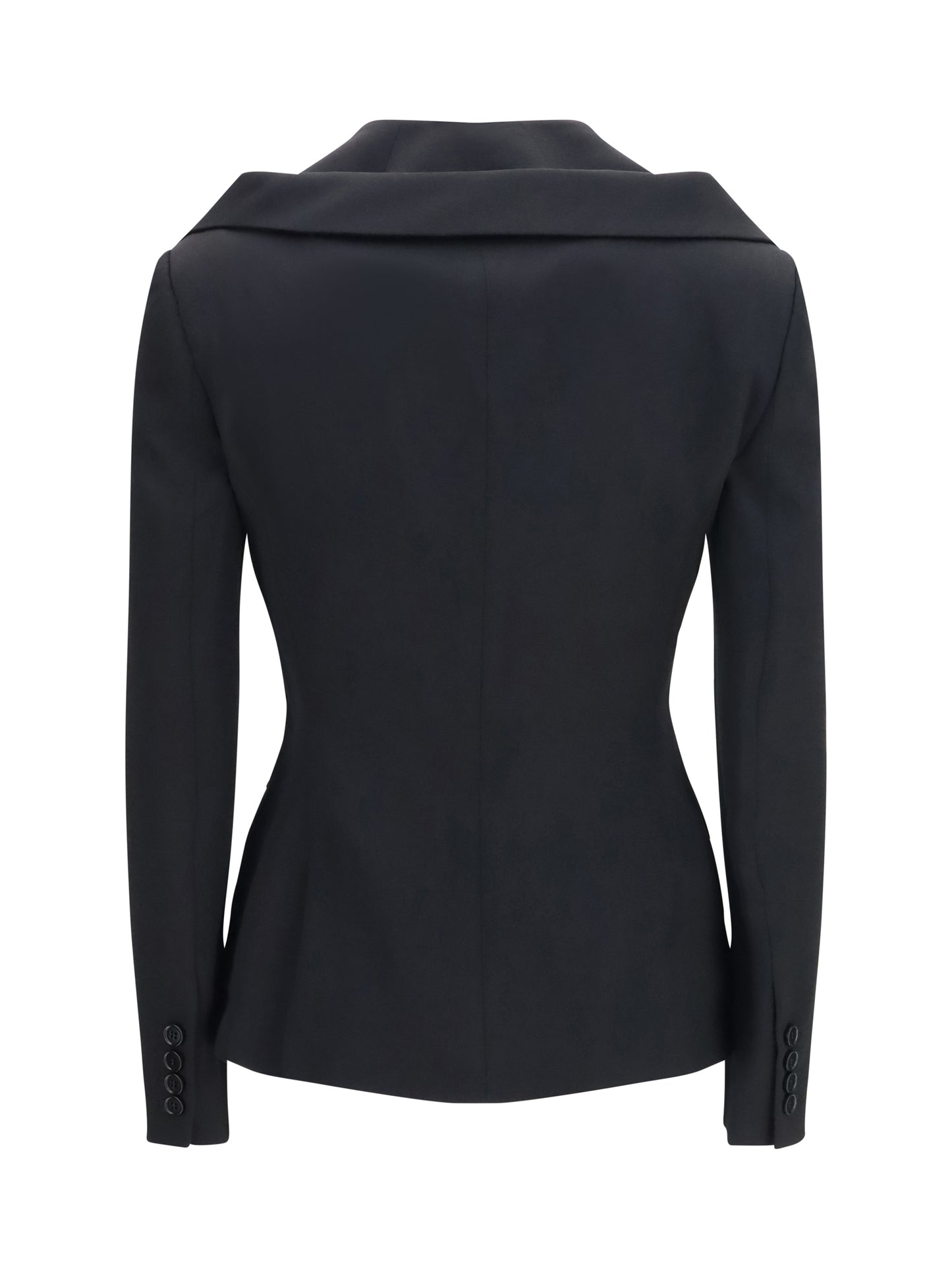 Jacket Off-Shoulder Black Merino Wool