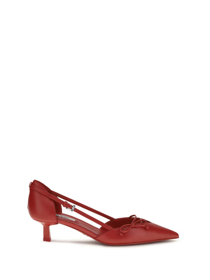 Leather Pumps Side-Cut Red