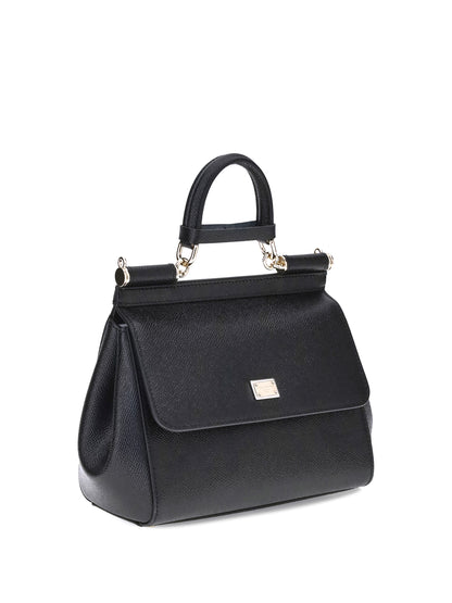 Leather Handbag Black Calfskin