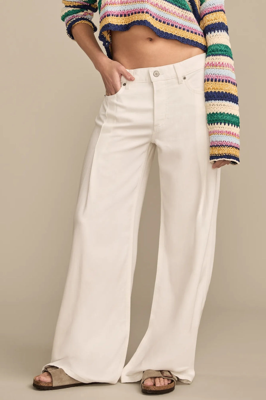 Lucky Brand Women's Wide Leg Pleated Liquid Denim Luxe Palazzo