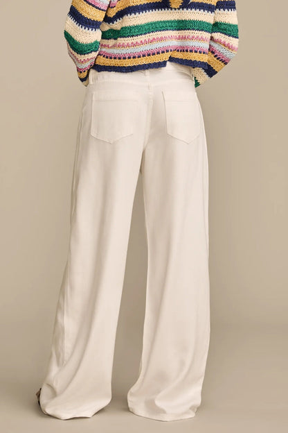 Lucky Brand Women's Wide Leg Pleated Liquid Denim Luxe Palazzo