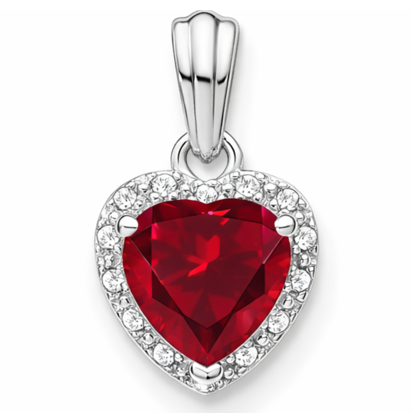 Heart Gemstone and Diamond Halo Pendant