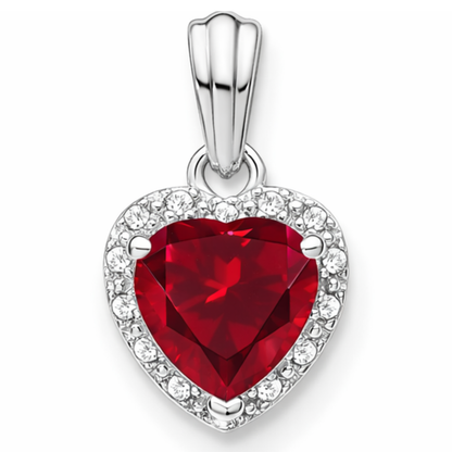 Heart Gemstone and Diamond Halo Pendant