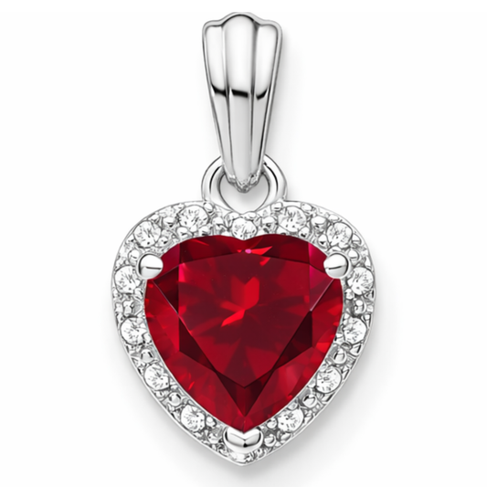 Heart Gemstone and Diamond Halo Pendant