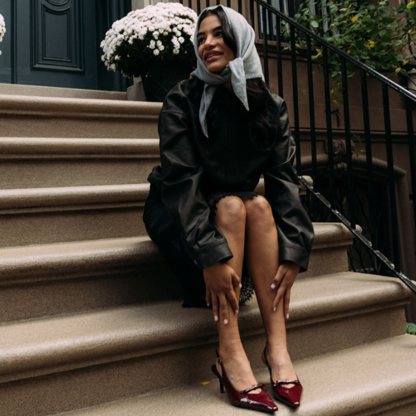Georgia Pointy Toe Bow Heels - Burgundy