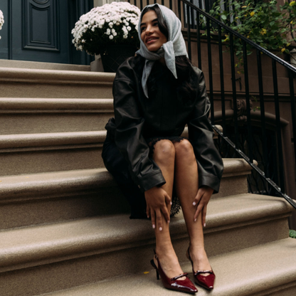 Georgia Pointy Toe Bow Heels - Burgundy