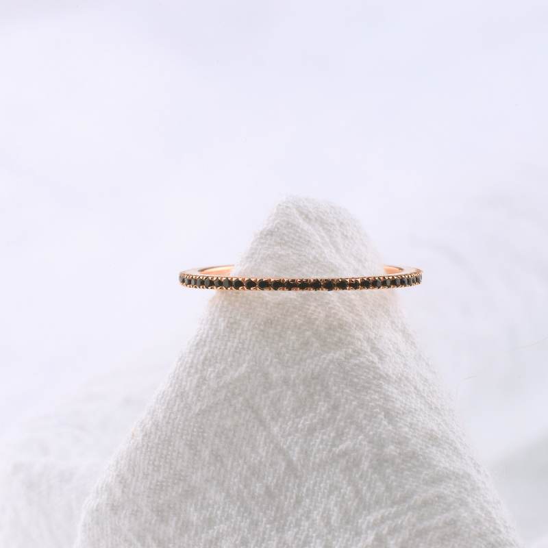 Mint & Lily Black Diamond Eternity Stacking Ring