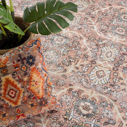 Flat Pile Urpi Red Washable Rug - Clearance