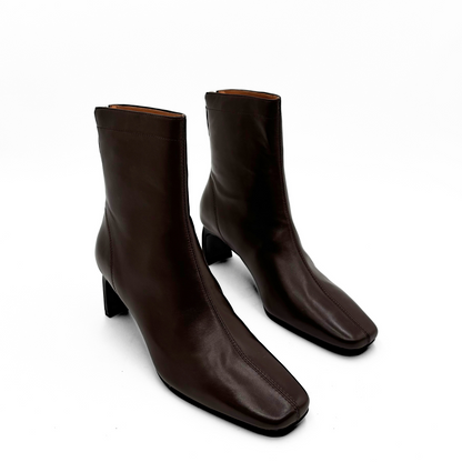 Harlow Leather Bootie - Brown