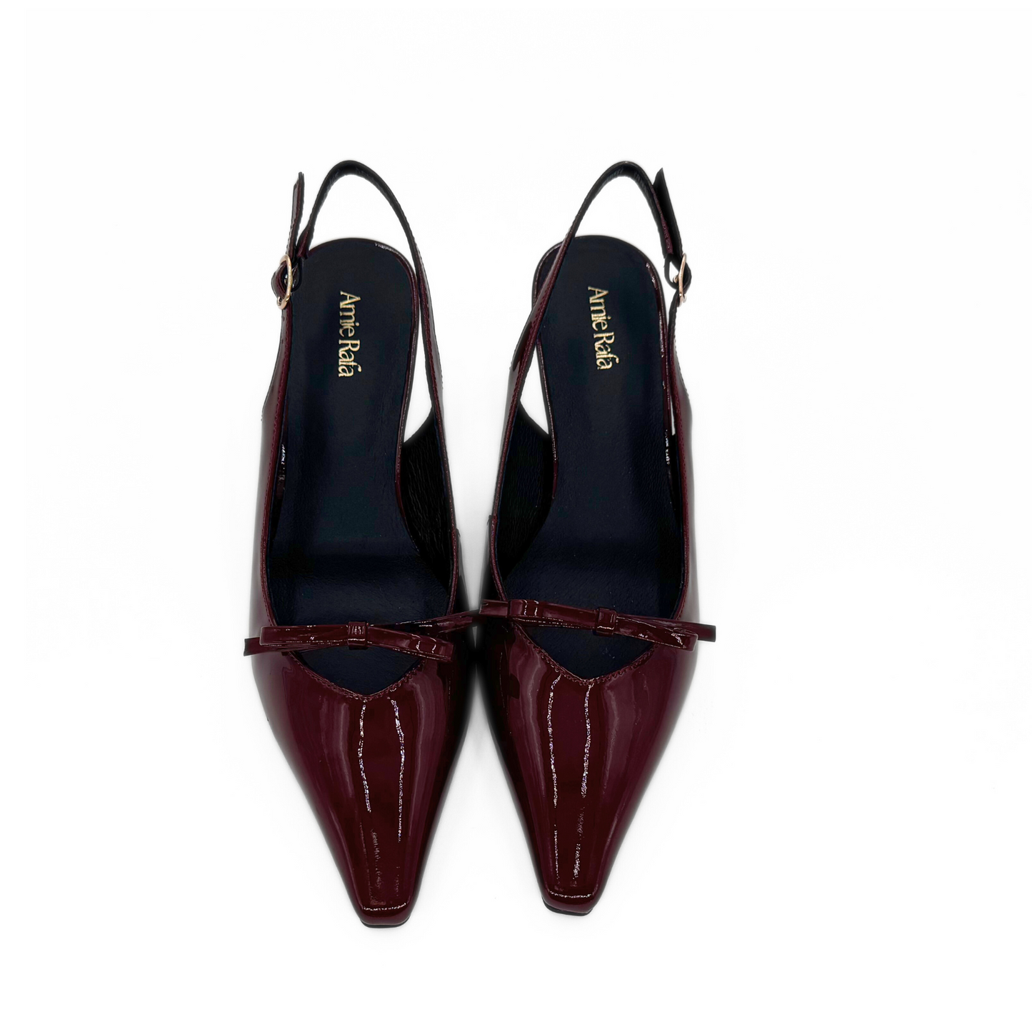 Georgia Pointy Toe Bow Heels - Burgundy