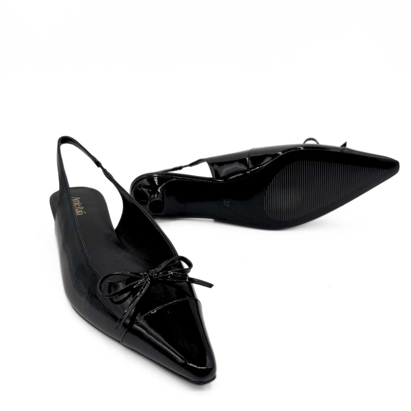 Montecito Slingback Kitten Heels - Black
