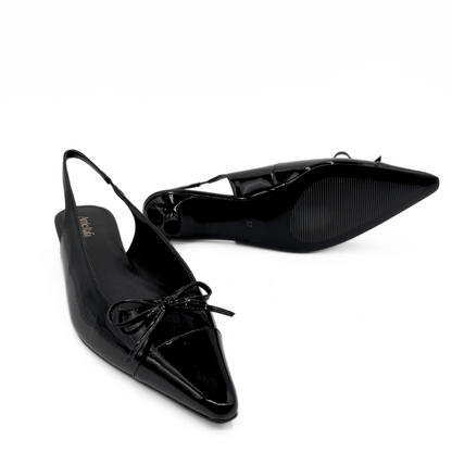 Montecito Slingback Kitten Heels - Black