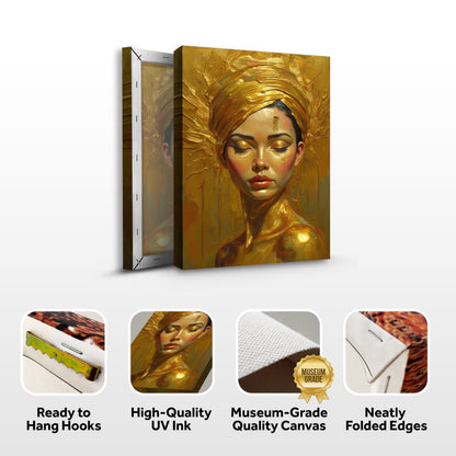 Woman's Golden Serenity Wall Art