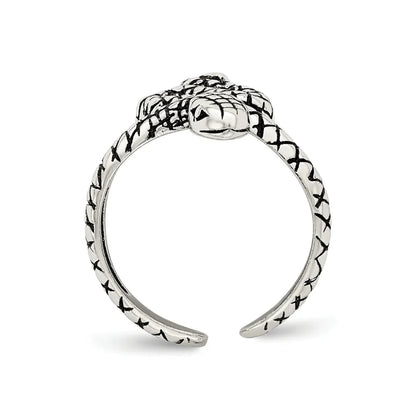 Antiqued Silver Snake Toe Ring
