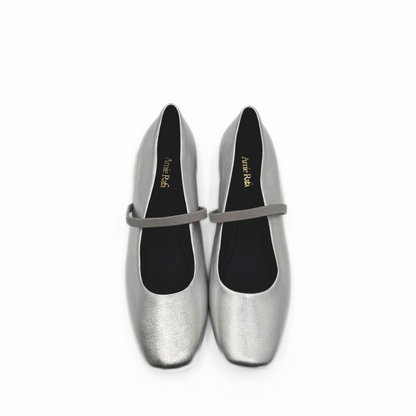 Mary Elastic Mary Janes - Silver