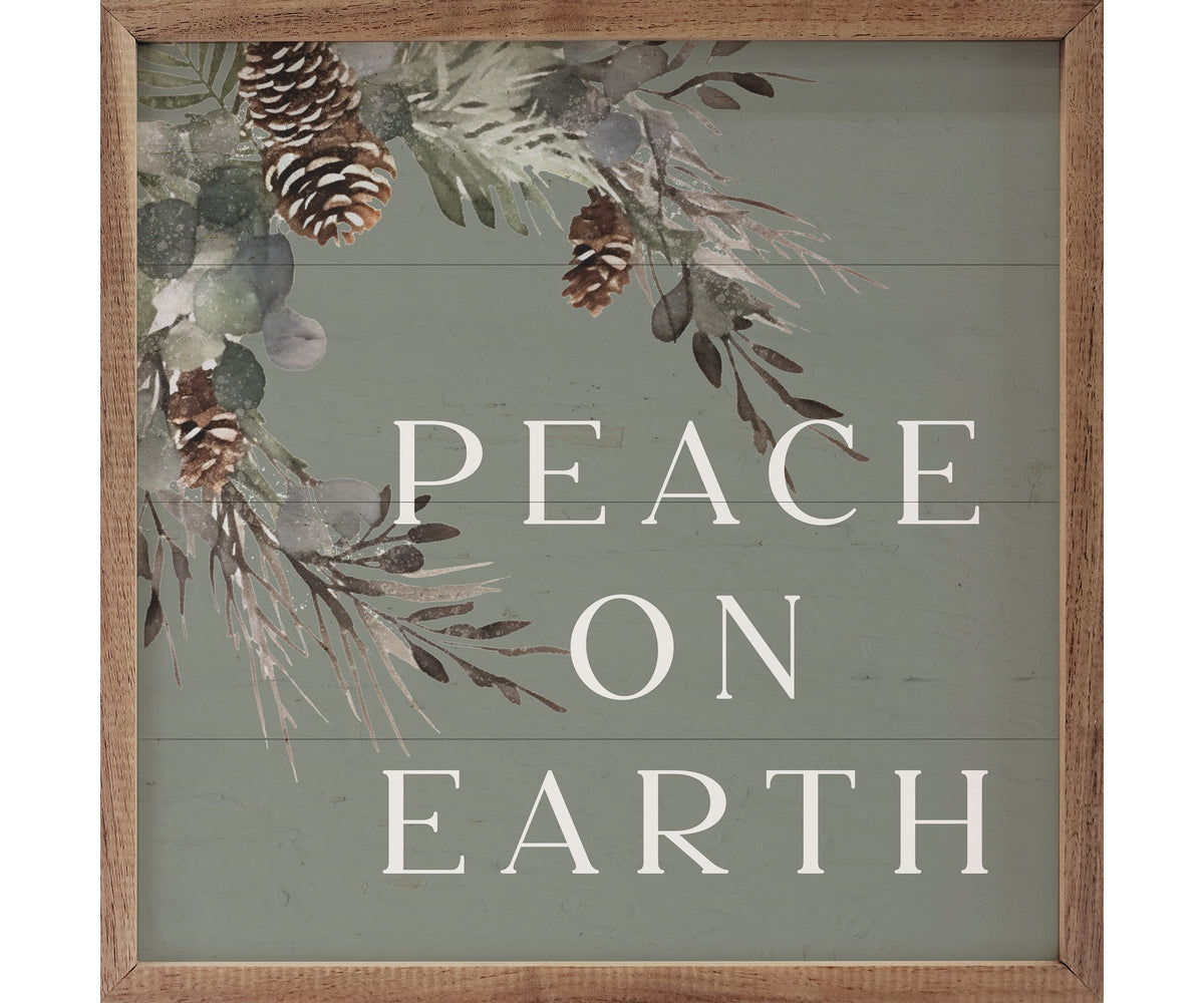 Kendrick Home Peace On Earth Pinecones Green
