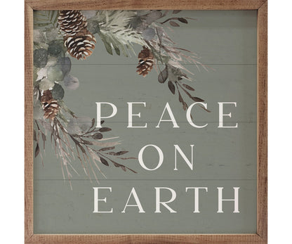 Kendrick Home Peace On Earth Pinecones Green