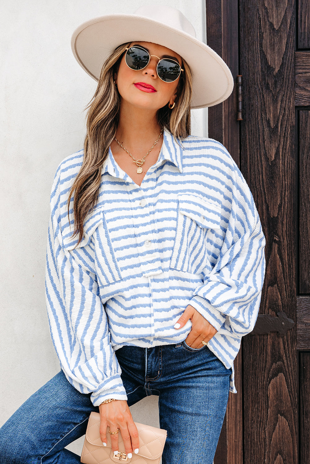 Threaded Pear Leilani Chest Loose Fit Blouse