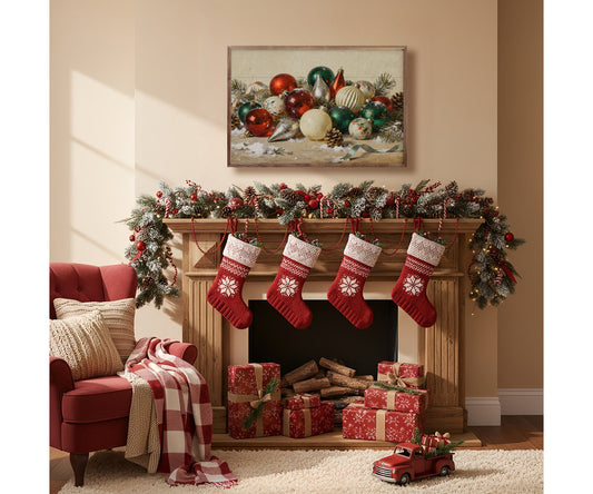 Kendrick Home Vintage Ornaments With Pinecones