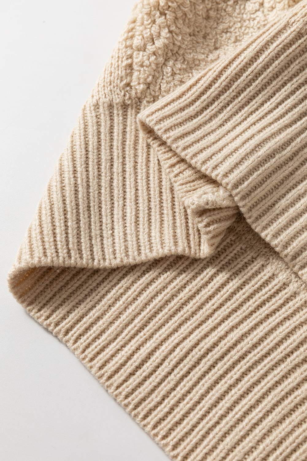 Threaded Pear Emily Checkered Sherpa Loose Sweater