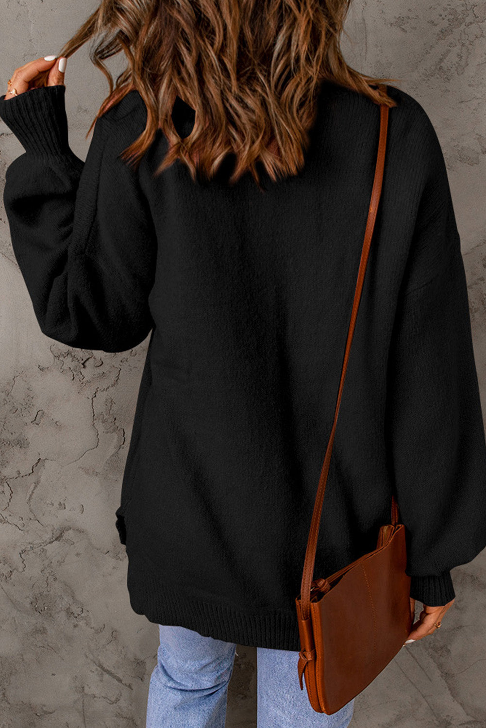Threaded Pear Ella Color Puffy Sleeve Sweater