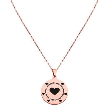 SteelTime Women's Stainless Steel 'I Loved You Yesterday, I Love You Still, I Always Have, I Always Will' Pendant