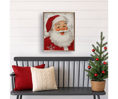 Kendrick Home Cherry Santa Snowflakes