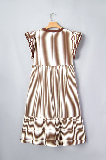 Threaded Pear Nadia Flutter Sleeve Maxi Plus Dress