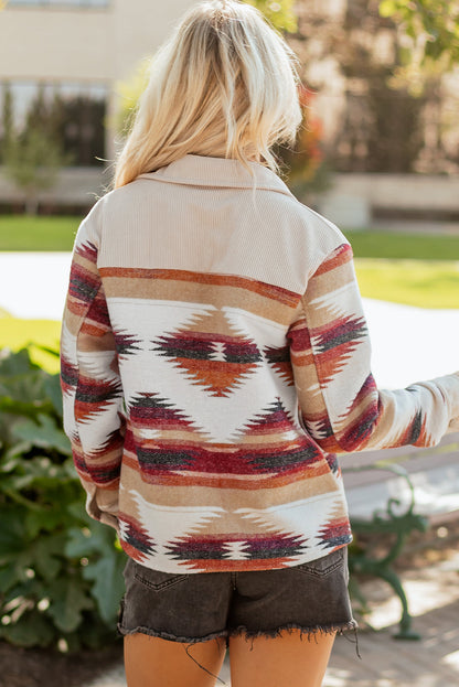 Threaded Pear Emily Flap Raw Hem Shacket