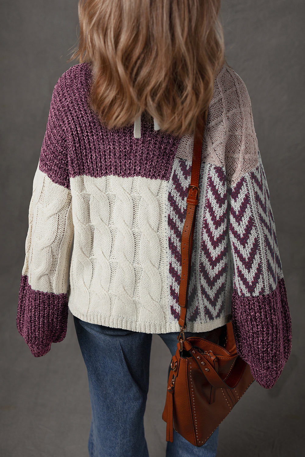 Threaded Pear Elliott Back Loose Fit Sweater