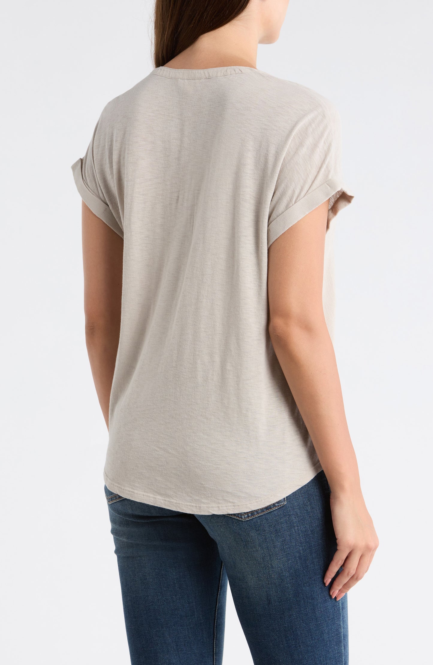 Lucky Brand Women's Mixed Media Henley - Dove