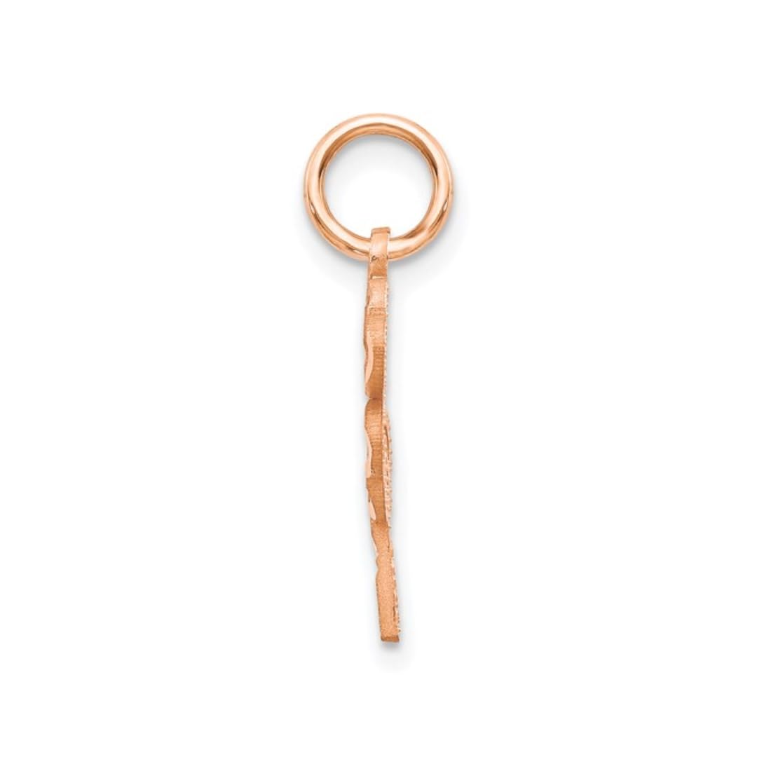 10K Rose Gold Four Leaf Clover Charm Pendant