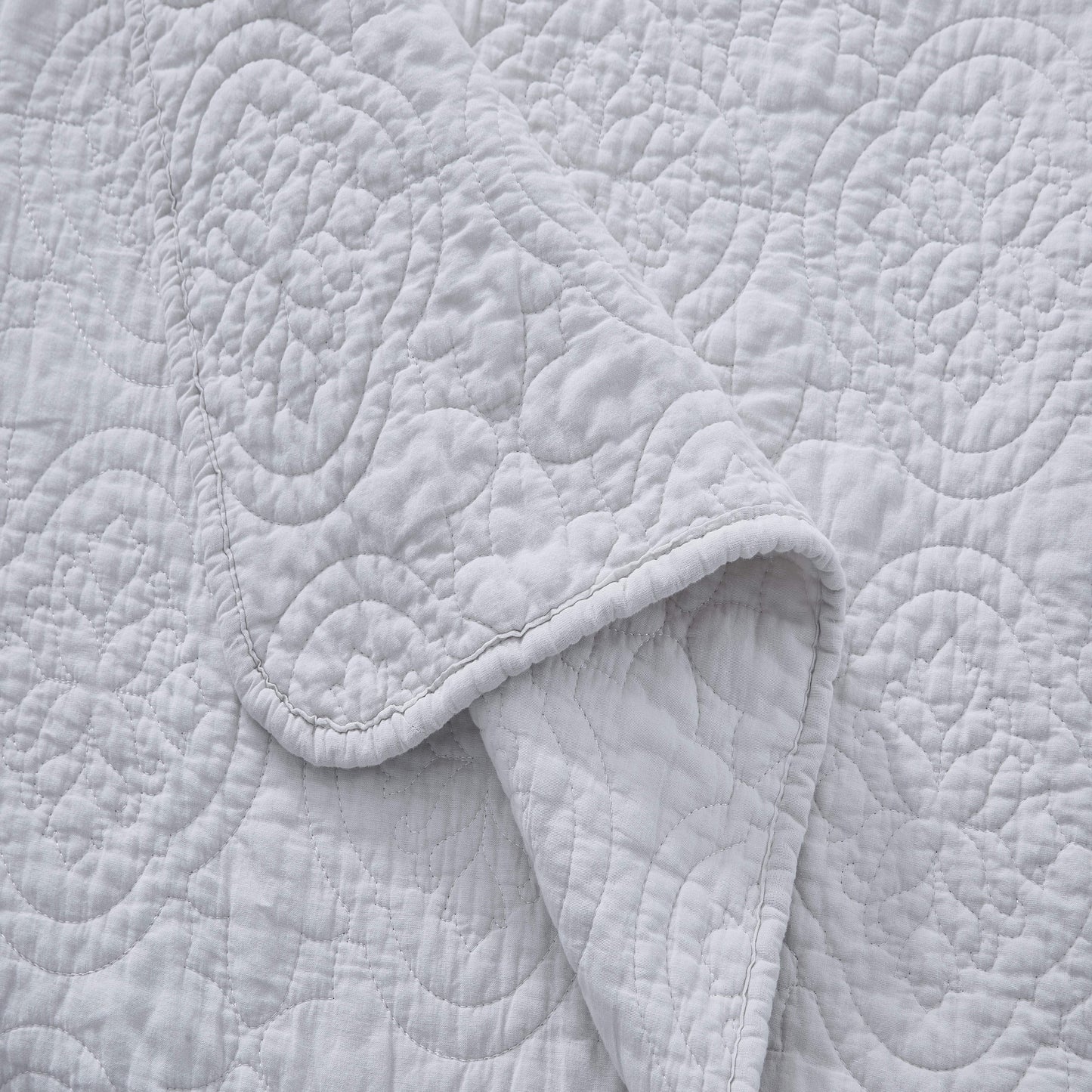 Patina Vie 3 Piece 100% Cotton Stitched Embroidered Quilt Set