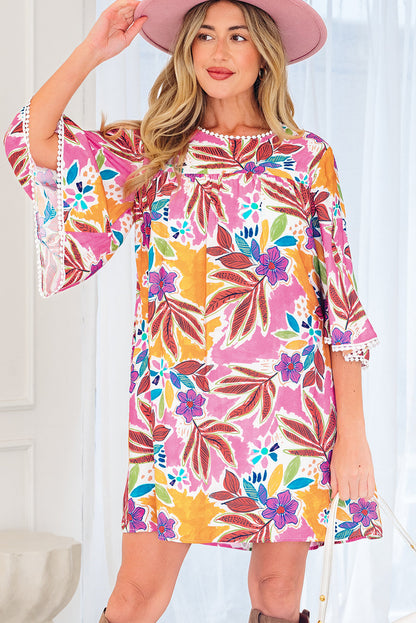 Threaded Pear Emersyn Sleeve Swing Mini Dress
