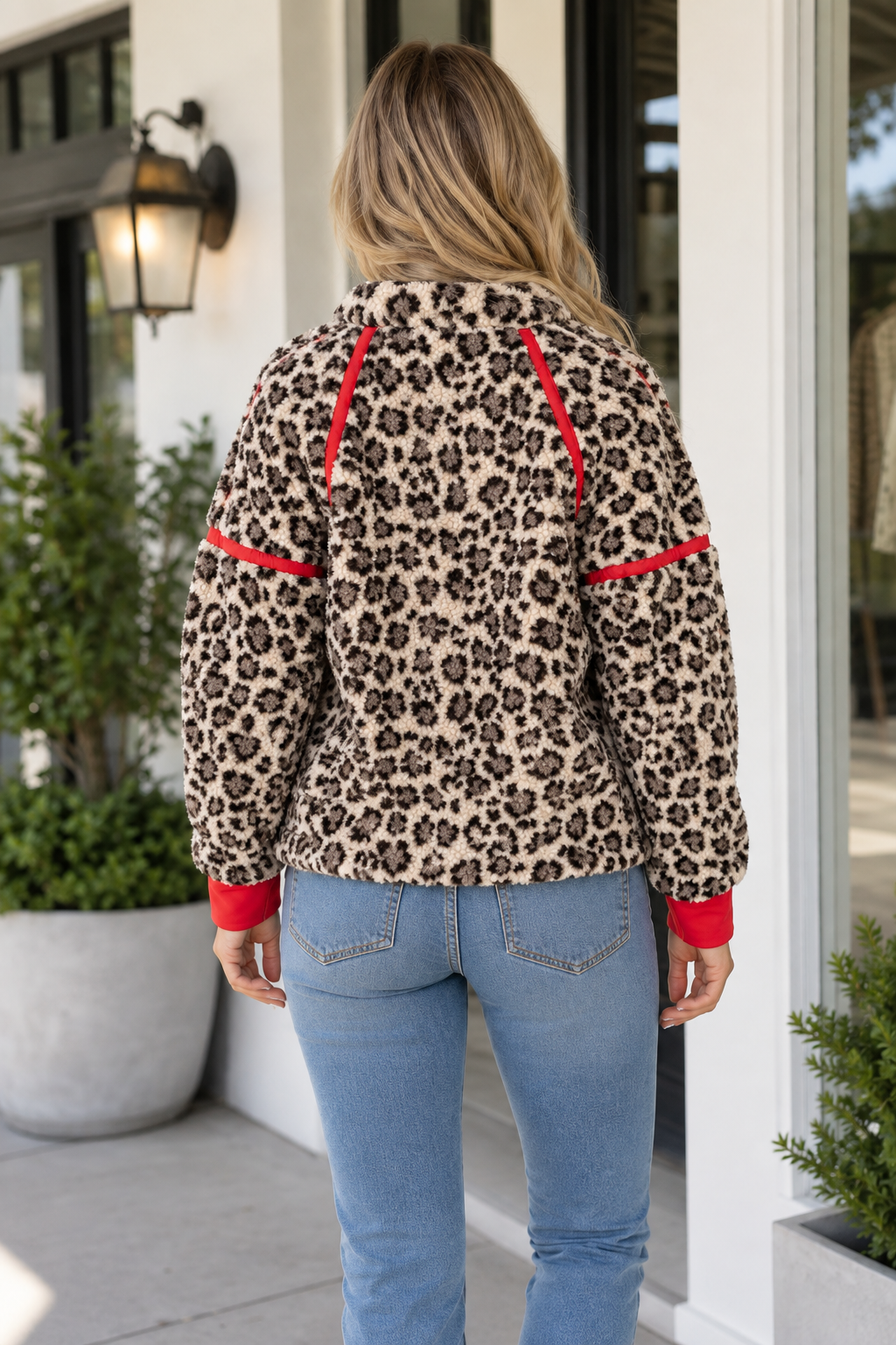 Threaded Pear Amaya Zip Up Accents Sweatshirt