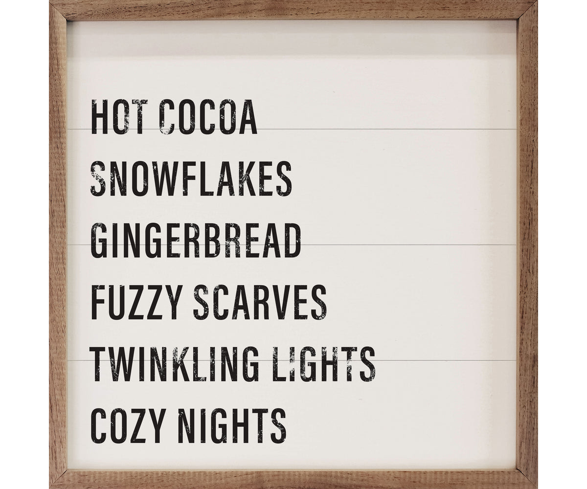 Kendrick Home Warm Winter Words White
