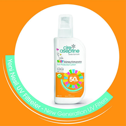 Cire Aseptine: 50+ SPF Vegan Sunscreen Lotion for Kids - Broad Spectrum UVA/UVB Protection, Water Resistant, Pediatric Sunblock for Sensitive Skin (6.76 fl oz)
