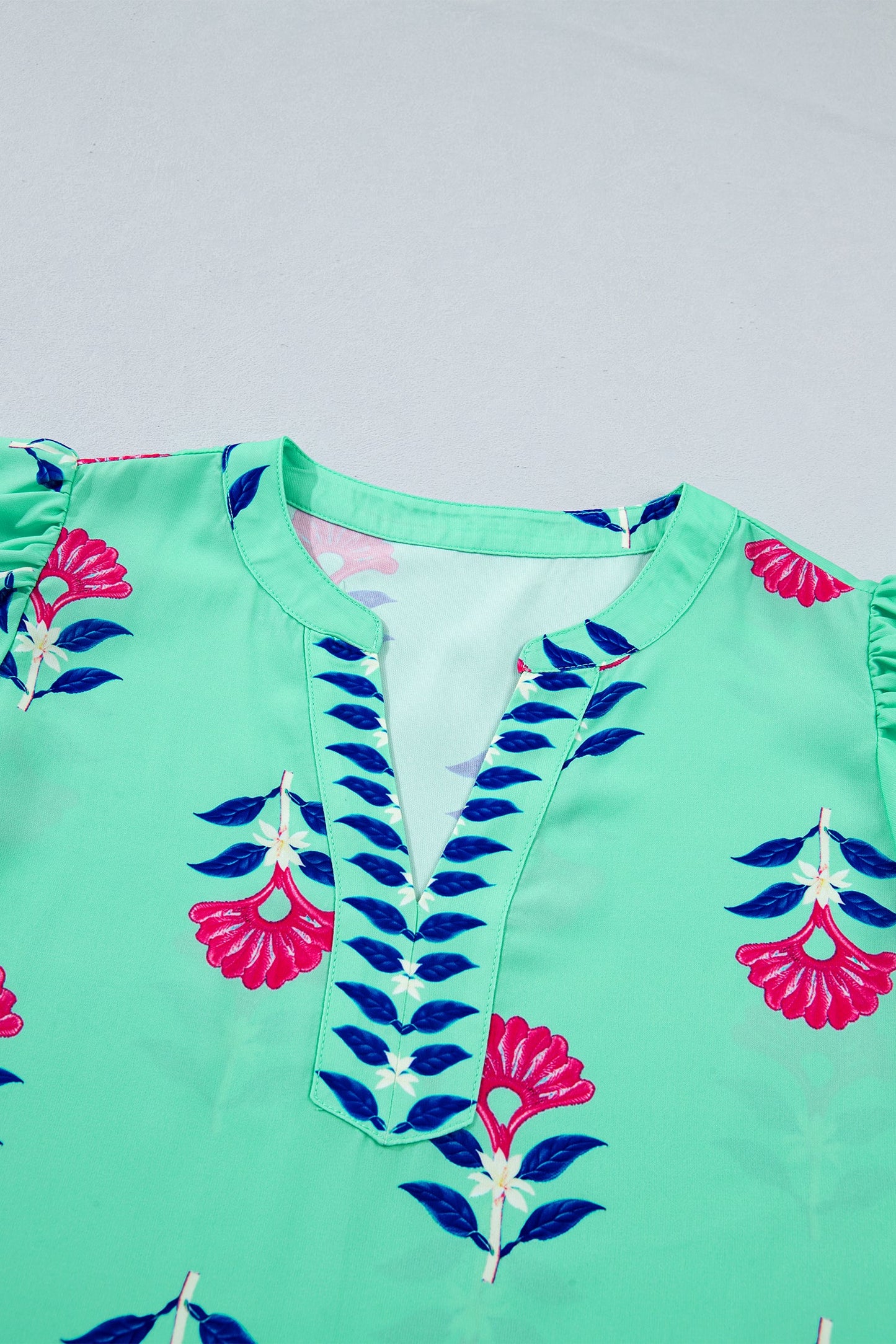 Threaded Pear Gianna Floral Flutter Sleeve Blouse