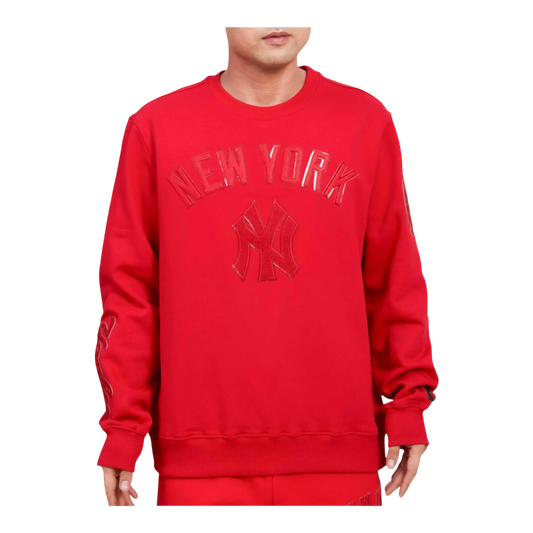 Pro Standard MLB New York Yankees Triple Red Crewneck Men Sweatshirt Red