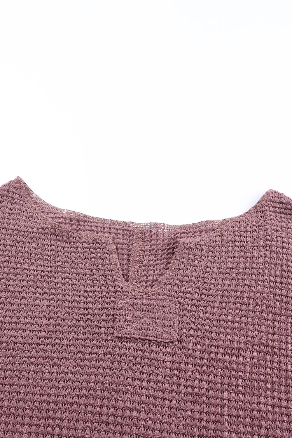 Threaded Pear Evelyn Waffle Knit Loose Long Sleeve Top