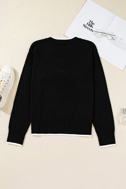 Threaded Pear Malaysia accent Holiday Cropped Sweater